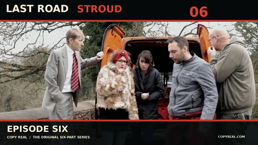 Covin episode poster with the orange van